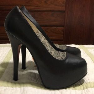 Bordello Black hidden platform  heels Size 10